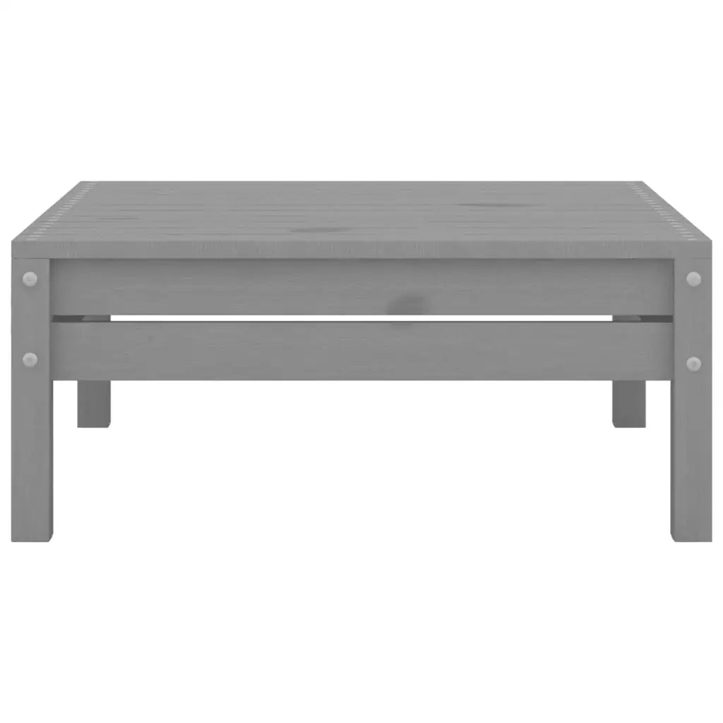 vidaXL Patio Footstool Gray Solid Wood Pine - Footstool