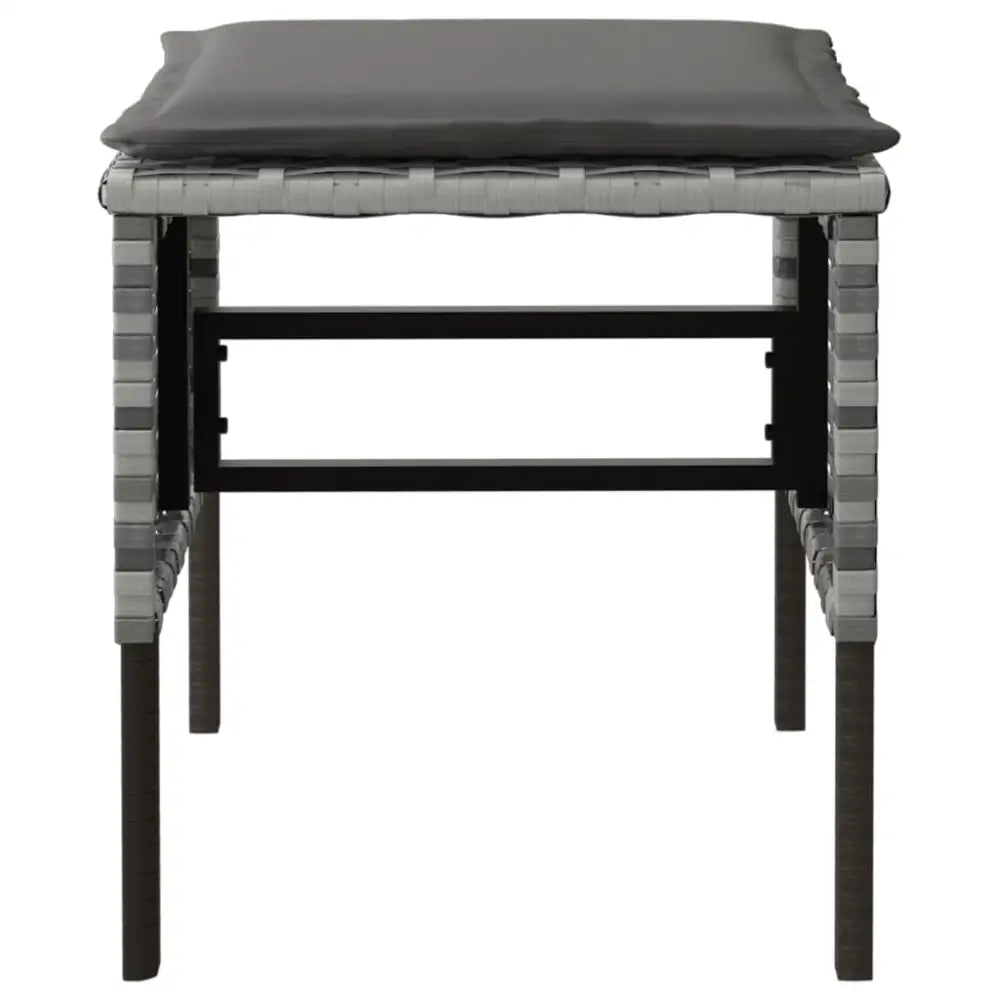 vidaXL Patio Footstools with Cushions Ottoman Furniture 4 Pcs Poly Rattan