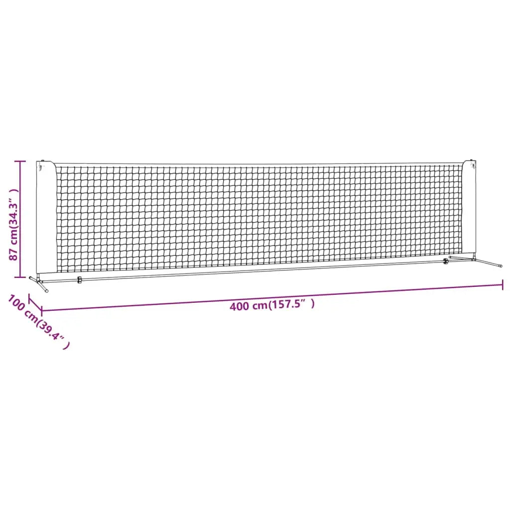 vidaXL Portable Tennis Net Pickleball Volleyball Net Black and Red Polyester - Sporting Goods > Athletics > Tennis >