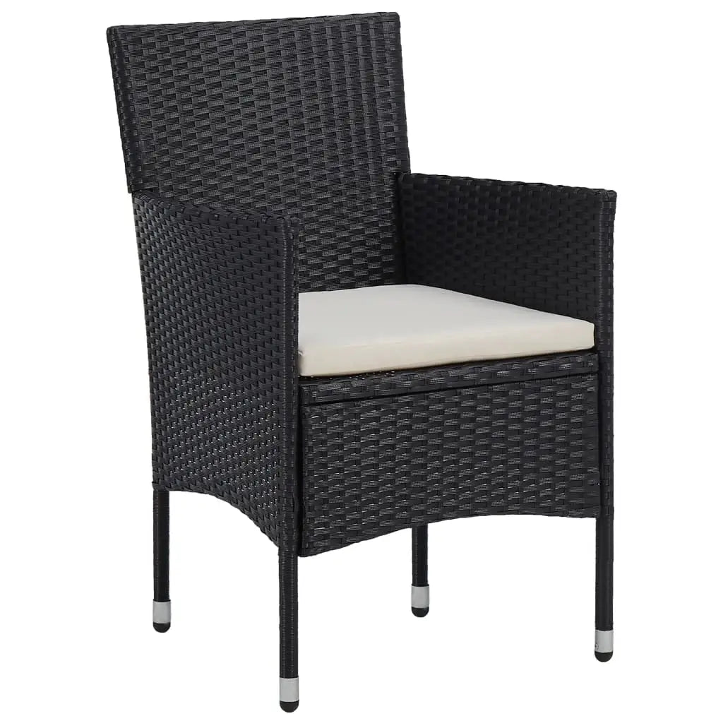 vidaXL Rattan Dining Chairs 2 Pcs Outdoor Wicker Dining Chair Poly Rattan - Outdoor Chairs