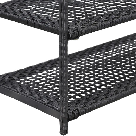 vidaXL Shoe Rack Shoe Storage Organizer Shoe Shelf Holder Entryway Poly Rattan - 19.7’’ x 11.8’’ x 47.2’’ - Home &