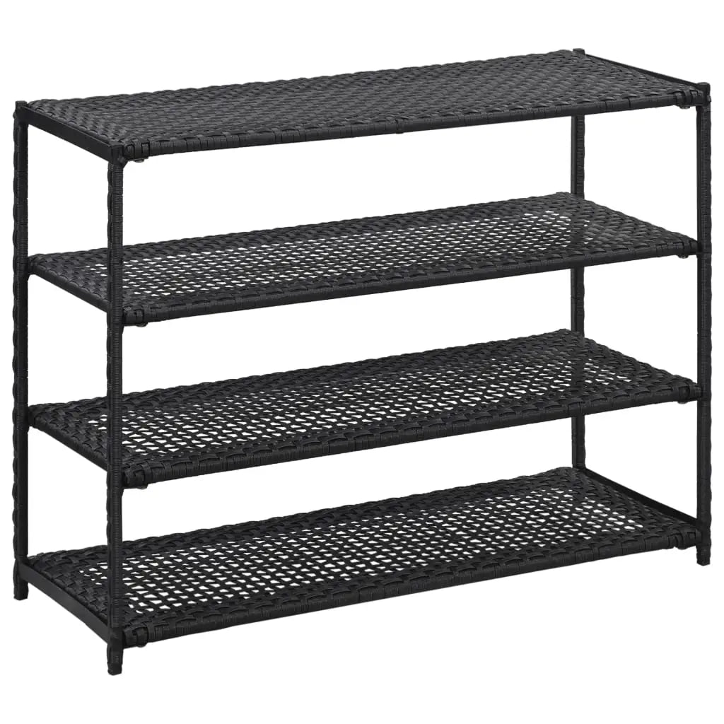vidaXL Shoe Rack Shoe Storage Organizer Shoe Shelf Holder Entryway Poly Rattan - 19.7’’ x 11.8’’ x 47.2’’ - Home &