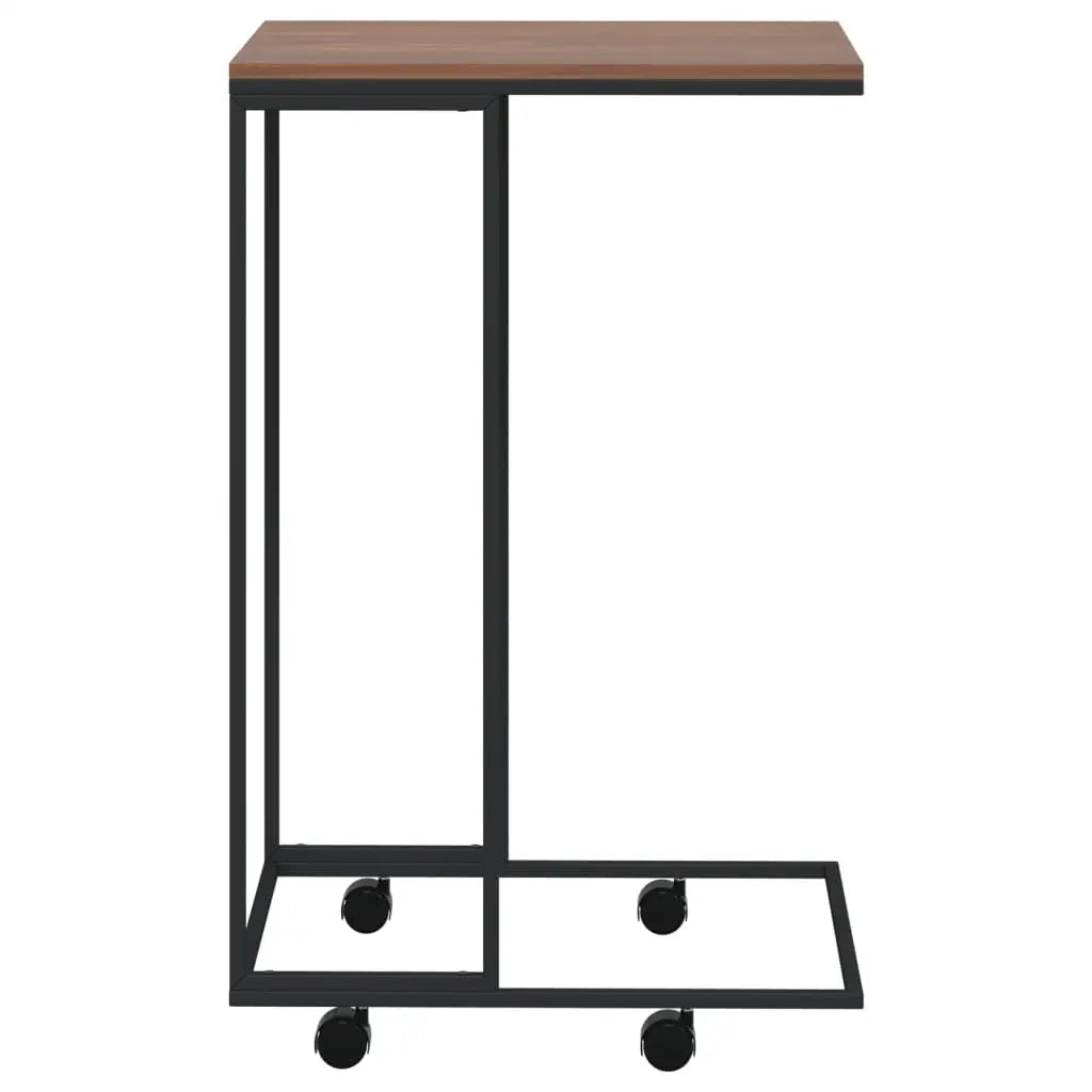 vidaXL Side Table with Wheels Black 15.7’’x11.8’’x25’’ Engineered Wood - Furniture > Tables > Accent Tables > Coffee
