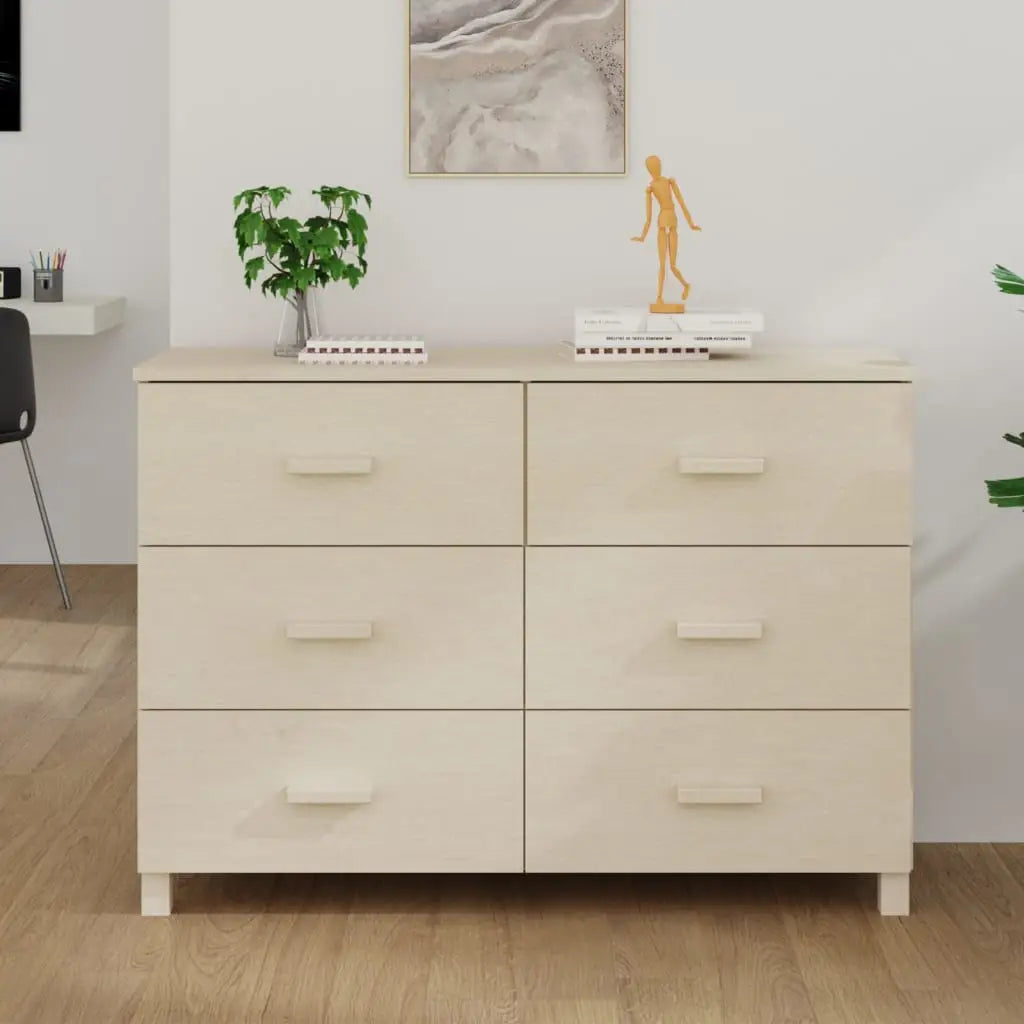 vidaXL Sideboard Buffet Console Cabinet with Storage HAMAR Solid Wood Pine - Furniture > Cabinets & Storage > Buffets &