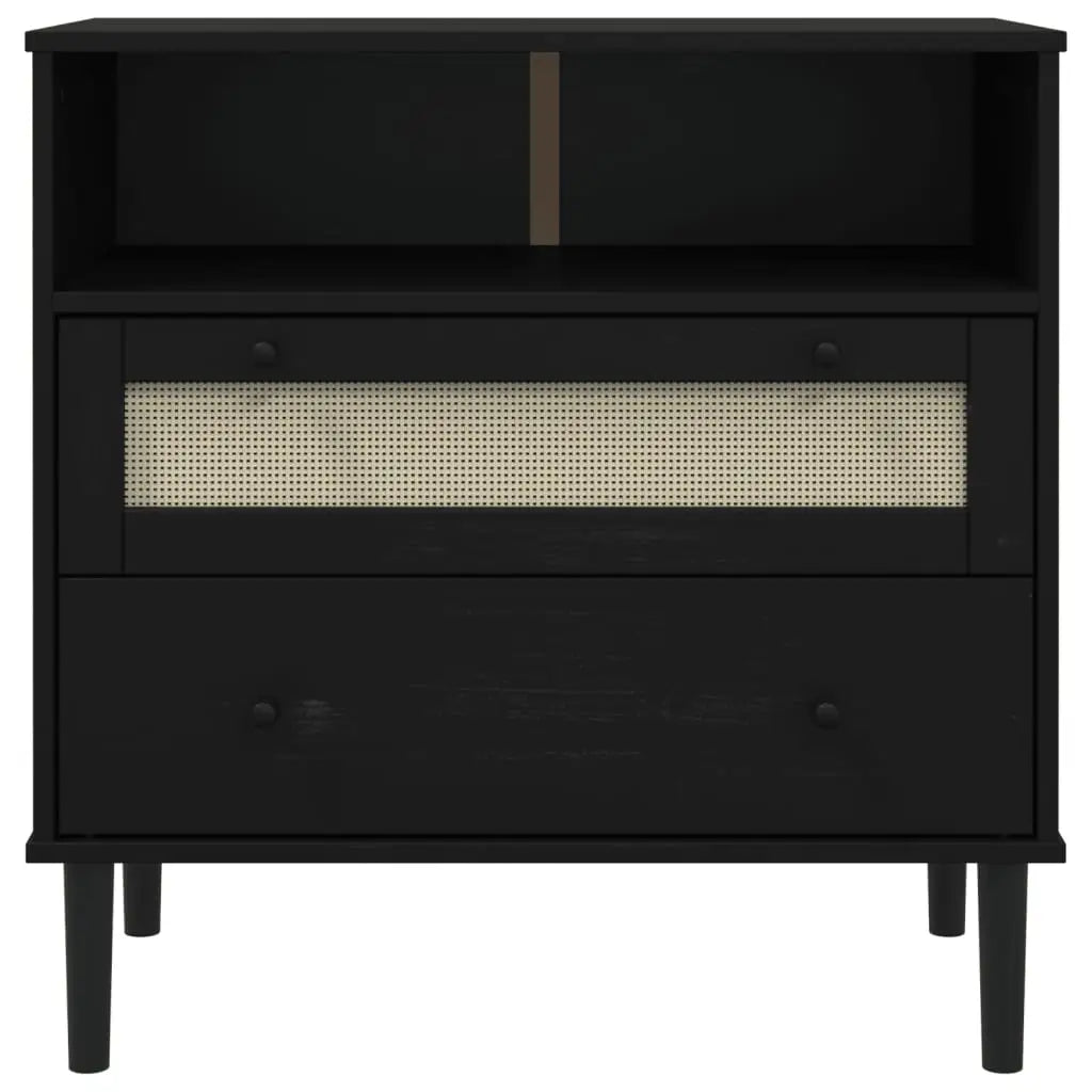 vidaXL Sideboard Buffet Storage Cabinet SENJA Rattan Look Solid Wood Pine - Furniture > Cabinets & Storage > Buffets &