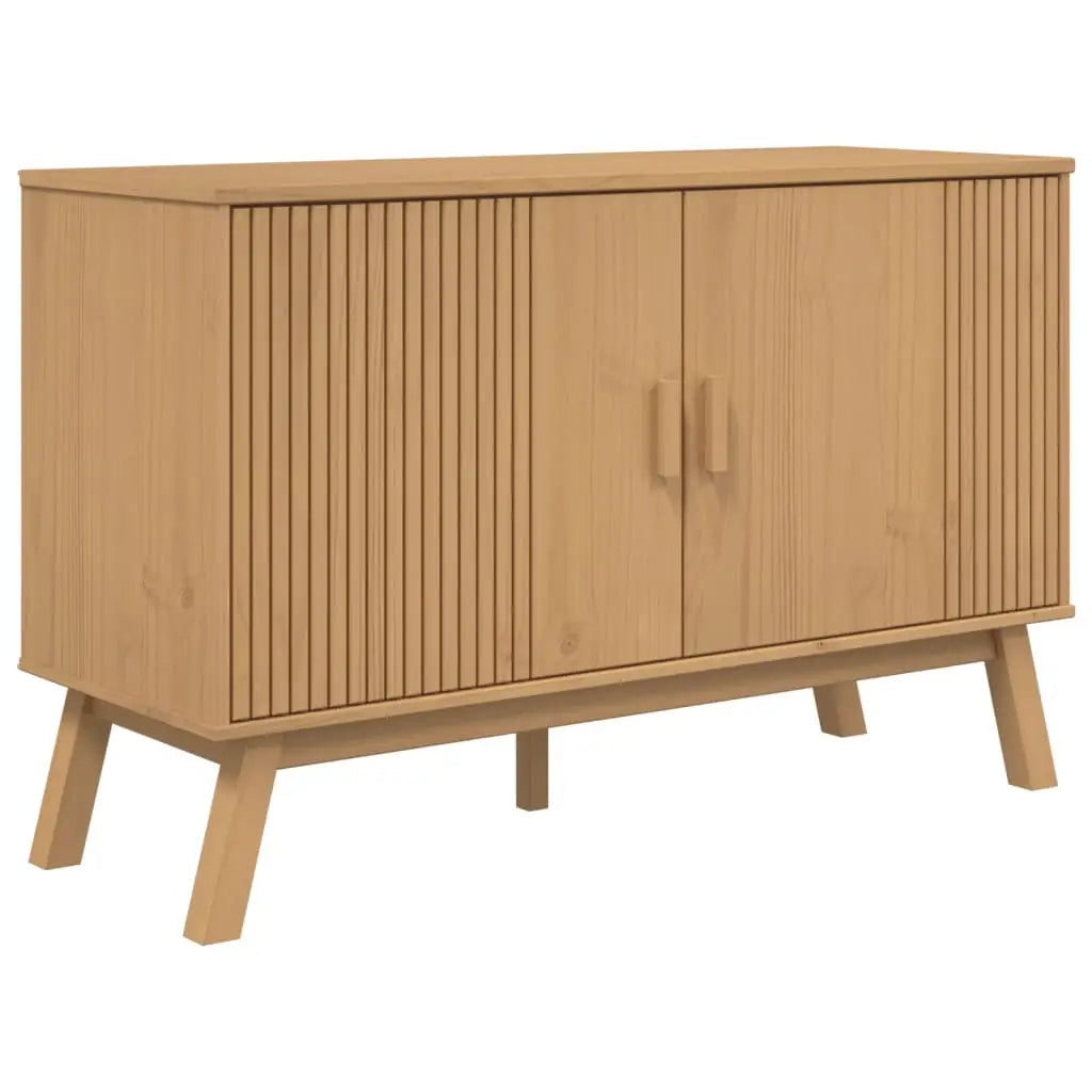 vidaXL Sideboard OLDEN Brown 44.9’’x16.9’’x28.9’’ Solid Wood Pine - Brown / 1 pcs - Furniture > Cabinets & Storage >