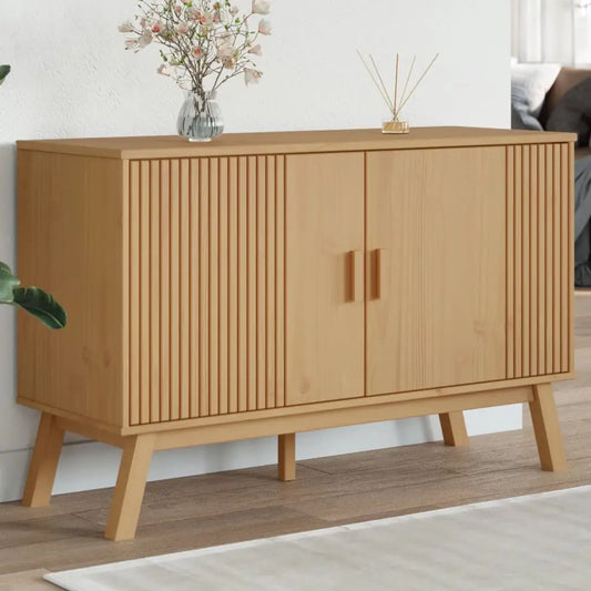 vidaXL Sideboard OLDEN Brown 44.9’’x16.9’’x28.9’’ Solid Wood Pine - Brown / 1 pcs - Furniture > Cabinets & Storage >