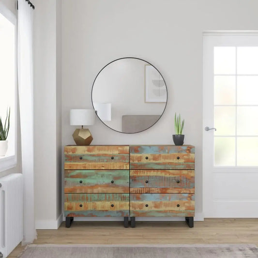 vidaXL Sideboards 2 pcs 23.6’’x13’’x29.5’’ Solid Wood Reclaimed - Furniture > Cabinets & Storage > Buffets & Sideboards