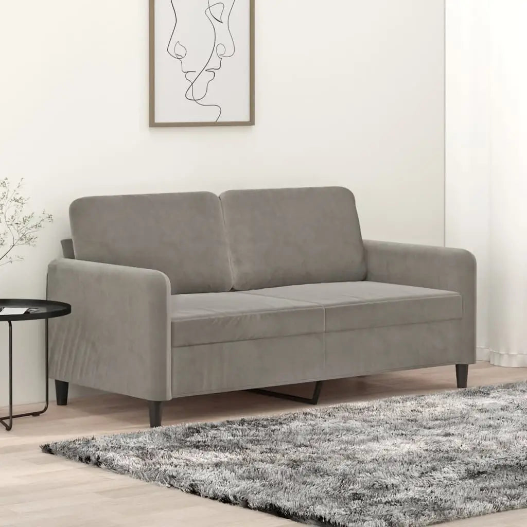 vidaXL Sofa Chair Living Room Accent Upholstered Chair with Armrest Velvet - Light gray / 62.2’’ x 30.3’’ x 31.5’’
