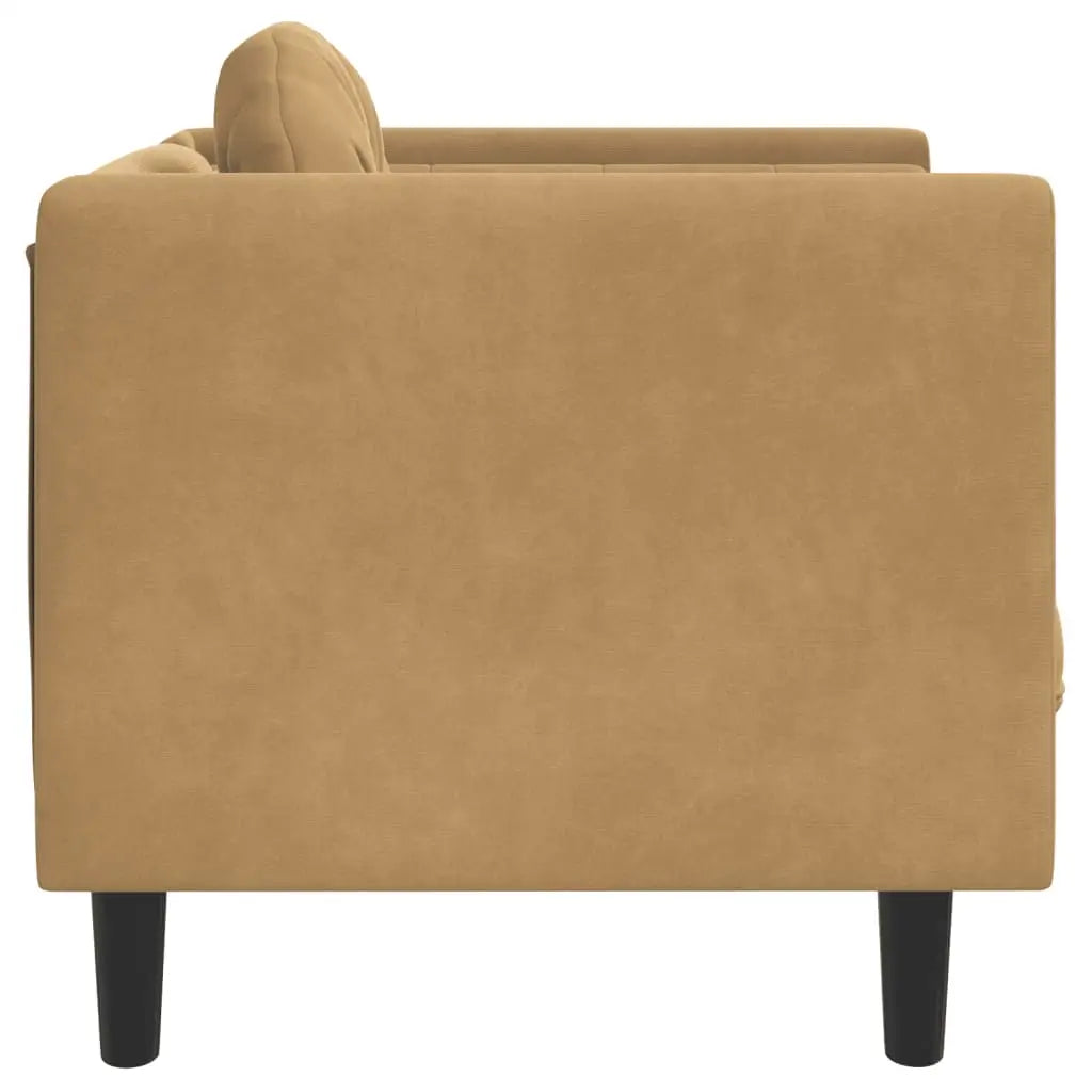 vidaXL Sofa Chair with Cushion Brown Faux Suede Leather - Furniture > Sofas