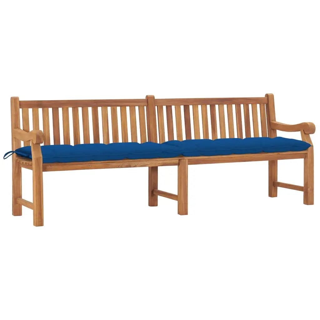 vidaXL Solid Teak Wood Garden Bench with Multi Colors Cushion Outdoor Lounge - Outdoor Bench