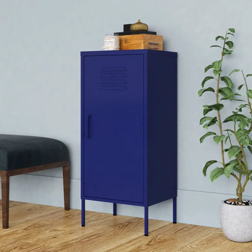 vidaXL Storage Cabinet Freestanding File Cabinet with Shelves for Office Steel - Navy blue - Furniture > Cabinets &