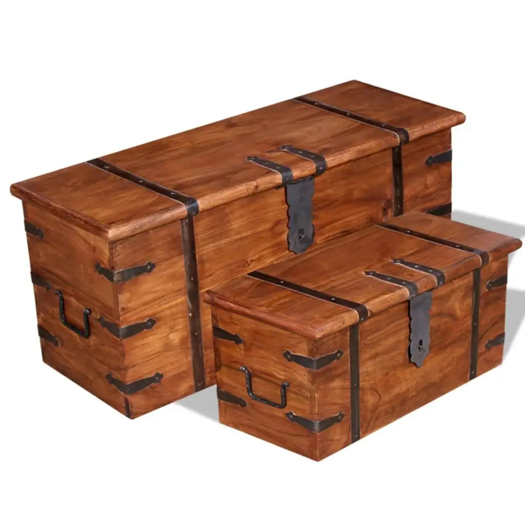 vidaXL Storage Chest Decorative Storage Box with Latch for Bedroom Solid Wood - Furniture > Cabinets & Storage >