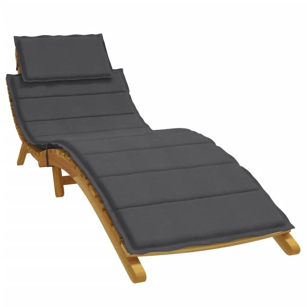 vidaXL Sun Lounger Cushion Sunbed Seating Pad Outdoor Patio Garden Fabric - Melange anthracite / 1 pcs - Home & Garden