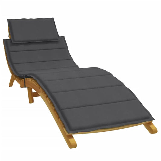 vidaXL Sun Lounger Cushion Sunbed Seating Pad Outdoor Patio Garden Fabric - Melange anthracite / 1 pcs - Home & Garden