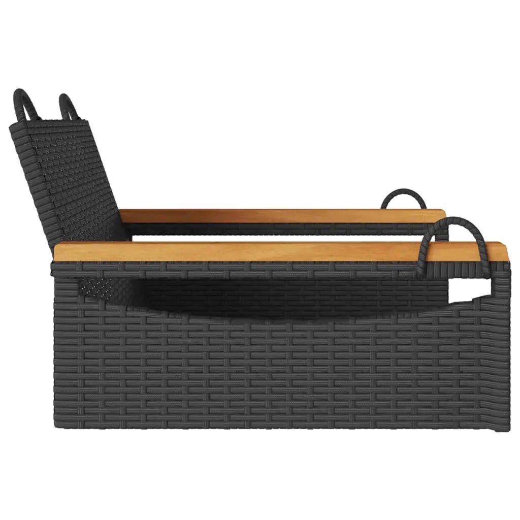 vidaXL Swing Bench Black 24.8’’x24.4’’x15.7’’ Poly Rattan - Swing Bench