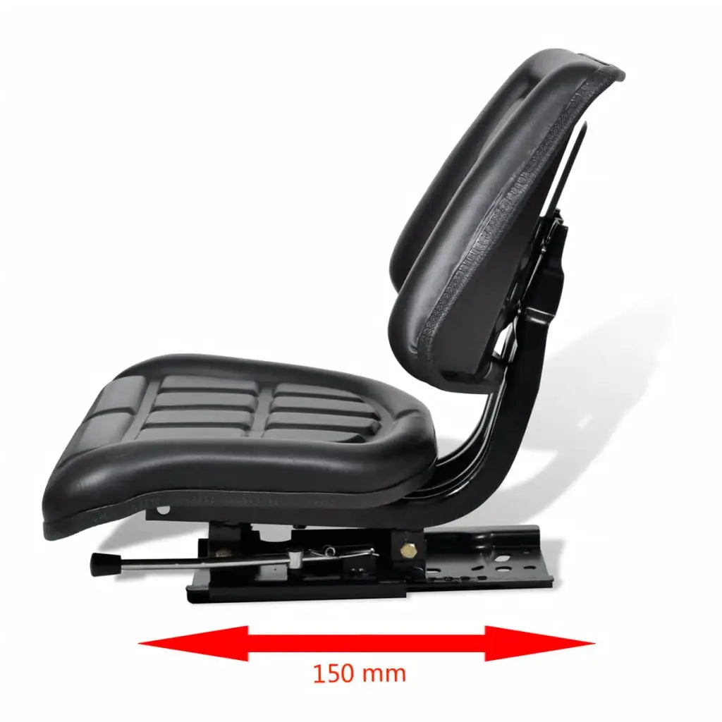 vidaXL Tractor Seat with Backrest Black - Home & Garden > Lawn & Garden > Outdoor Power Equipment Accessories > Tractor