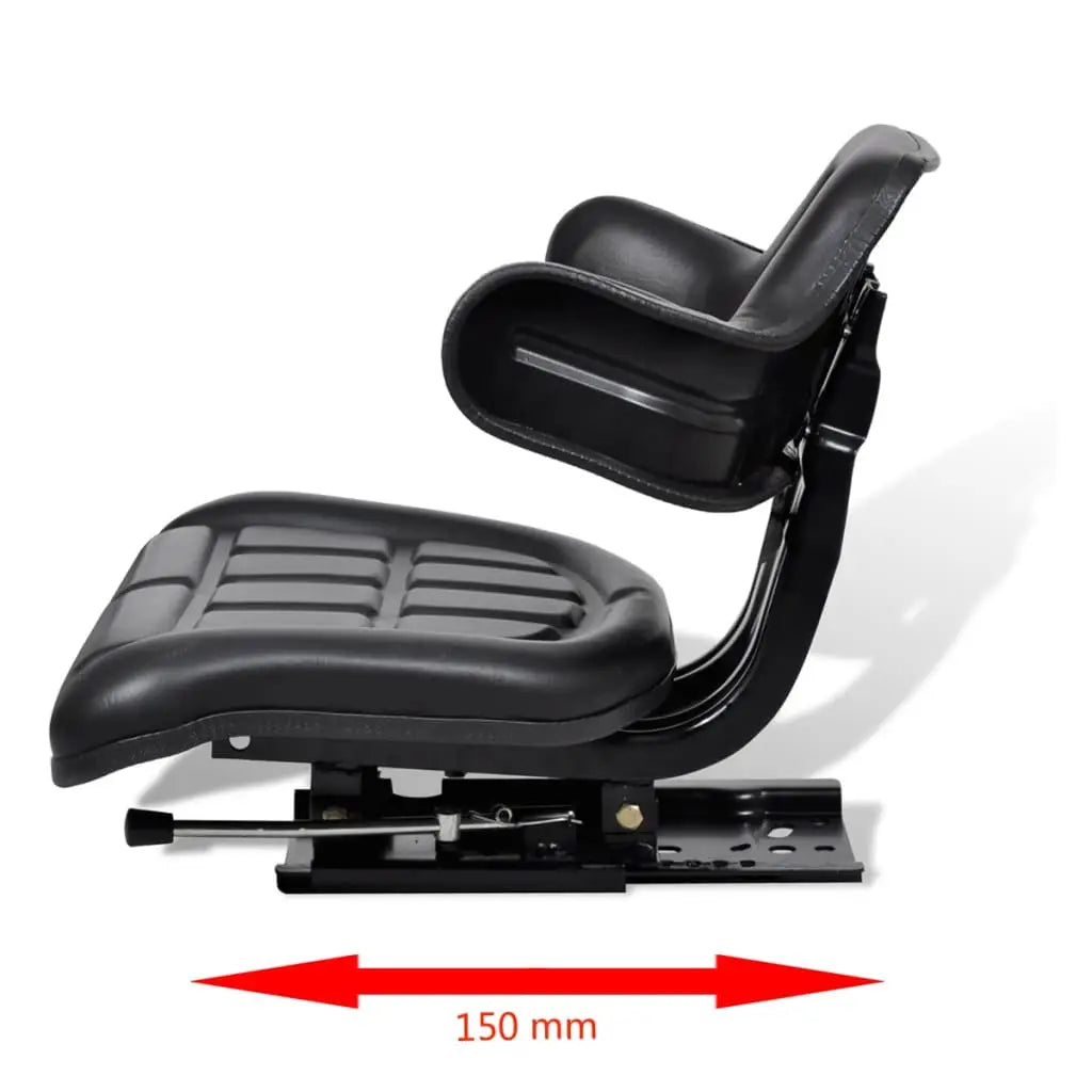 vidaXL Tractor Seat with Backrest Black - Home & Garden > Lawn & Garden > Outdoor Power Equipment Accessories > Tractor