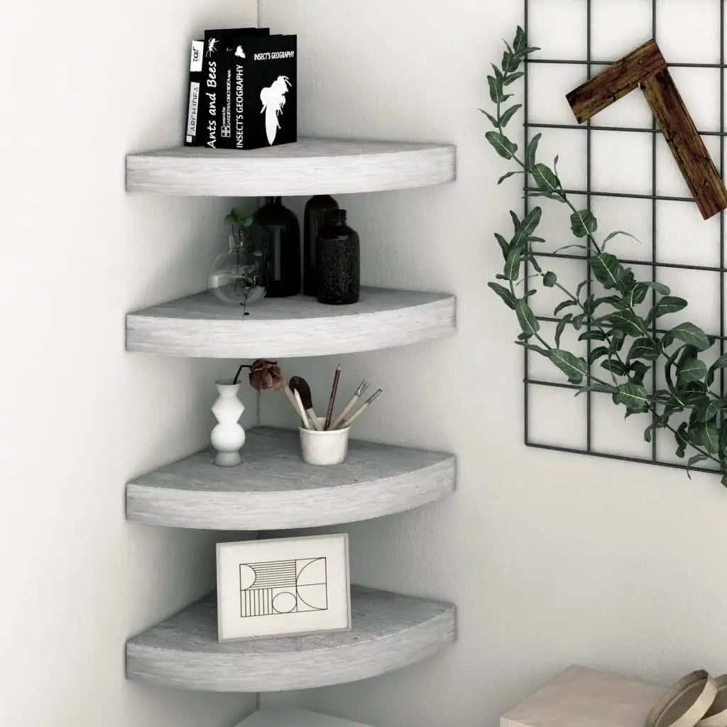 vidaXL Wall Corner Shelf Floating Corner Shelf Wall Mounted Display Shelf - Furniture > Shelving > Wall Shelves & Ledges
