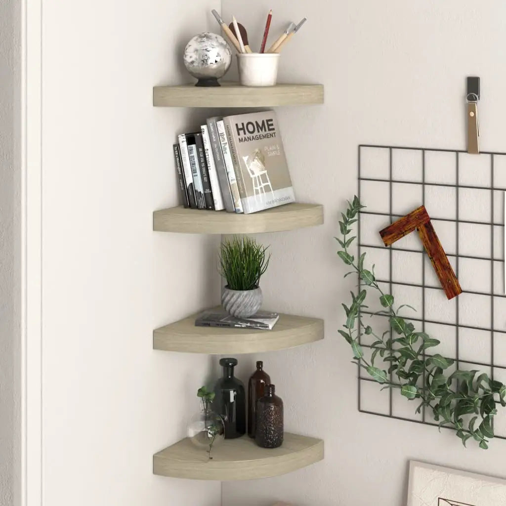 vidaXL Wall Corner Shelf Floating Corner Shelf Wall Mounted Display Shelf - Furniture > Shelving > Wall Shelves & Ledges