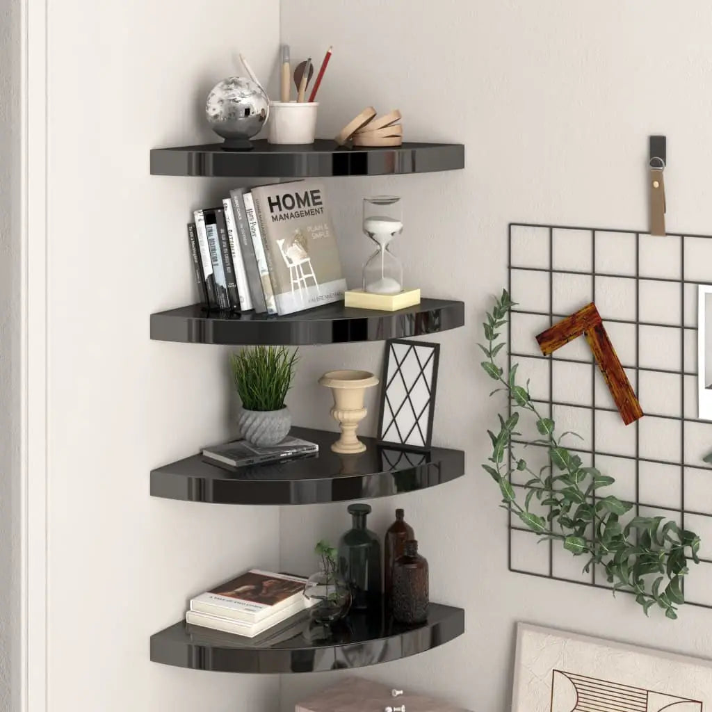 vidaXL Wall Corner Shelf Floating Corner Shelf Wall Mounted Display Shelf - Furniture > Shelving > Wall Shelves & Ledges