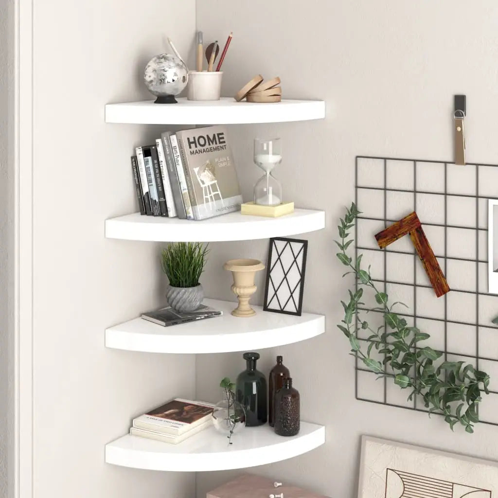 vidaXL Wall Corner Shelf Floating Corner Shelf Wall Mounted Display Shelf - Furniture > Shelving > Wall Shelves & Ledges
