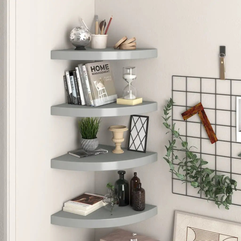 vidaXL Wall Corner Shelf Floating Corner Shelf Wall Mounted Display Shelf - Furniture > Shelving > Wall Shelves & Ledges