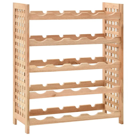 vidaXL Wine Rack for 25 Bottles Solid Walnut Wood 24.8’’x9.8’’x28.7’’ - Furniture > Cabinets & Storage > Wine Racks