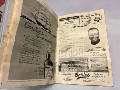 Vintage magazine advertisement for Houston Astros vs Philadelphia Phillies program 1969