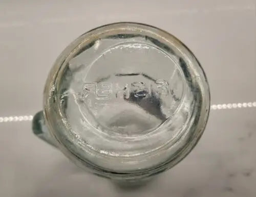 Bottom view of Vintage 1980’s Denver Broncos NFL Glass Mug showcasing its design