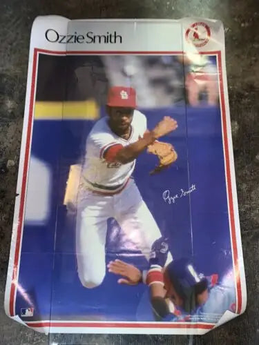 Vintage 1984 Sports Illustrated Ozzie Smith Poster featuring St Louis Cardinals design