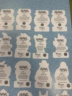 Vintage 1996 Yu-Gi-Oh Series 1 paper cutouts from Sandy Lion holographic sticker set