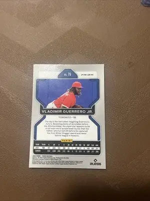 Baseball trading card of Vladimir Guerrero Jr from Panini Prizm Blue Prizm 2022