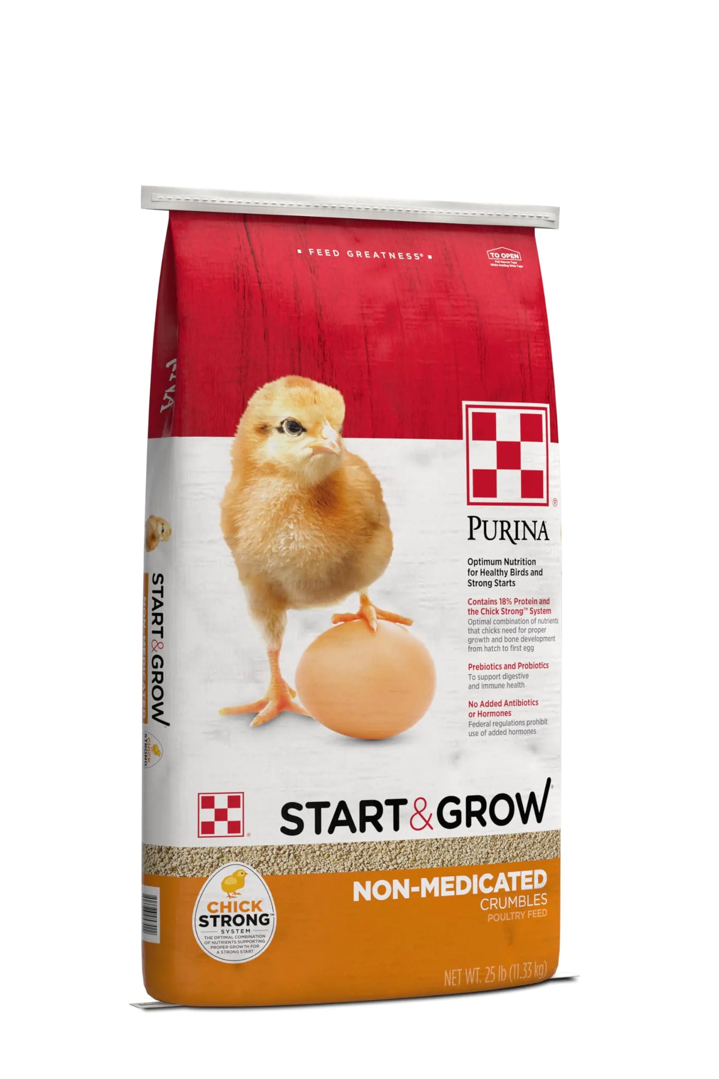 Purina Start and Grow | Non-Medicated Chick Feed Crumbles | Nutritionally Complete - 25 Pound (25 lb.) Bag