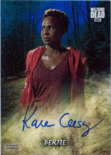 Autographed trading card of Karen Ceesay from The Walking Dead series