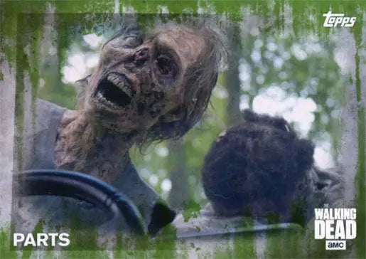 Decaying zombie with exposed teeth in Walking Dead Mold Parallel Trading Card