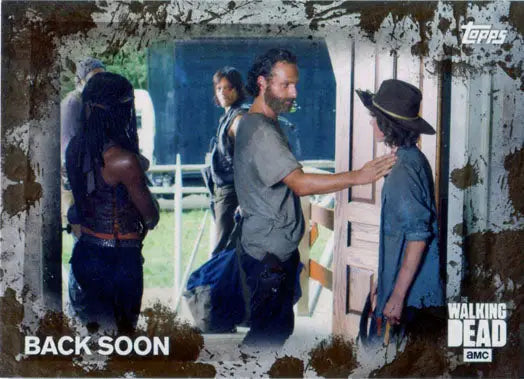 Walking Dead Season 5 Mud Parallel Base Card featuring characters outdoors