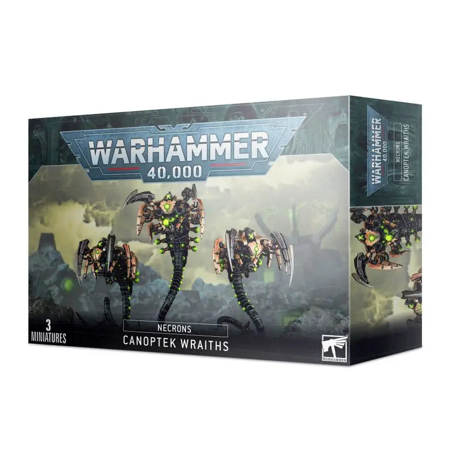 Warhammer 40k Necrons Canoptek Wraiths miniature box with dimensional destabilisation matrix