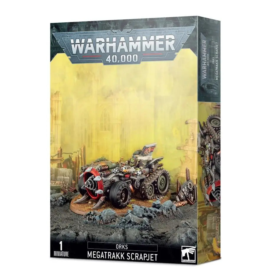 Warhammer 40k Orks Megatrakk Scrapjet miniature with twin big shoota for tabletop gaming