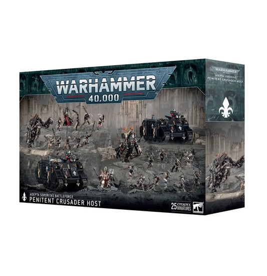 Warhammer 40k Adepta Sororitas Penitent Crusader Host miniatures on citadel 32mm round bases