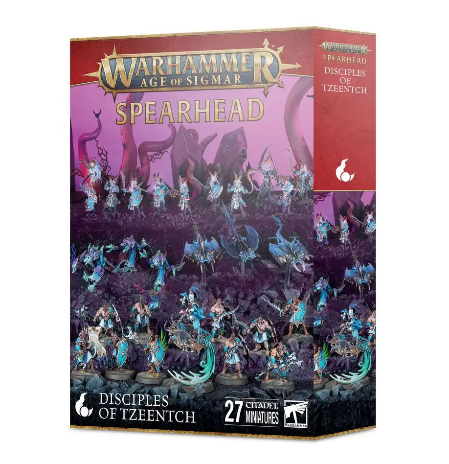 Warhammer Age of Sigmar Disciples of Tzeentch Spearhead box with Kairic Acolytes in Mortal Realms