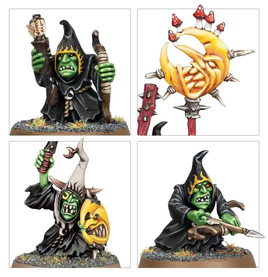 Four Gloomspite Gitz Stabbas goblin miniatures for Warhammer Age of Sigmar