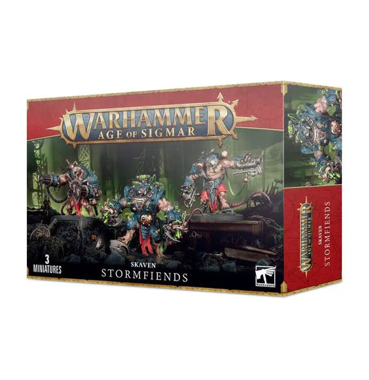 Warhammer Age of Sigmar Skaven Stormfiends miniatures box for tabletop gaming
