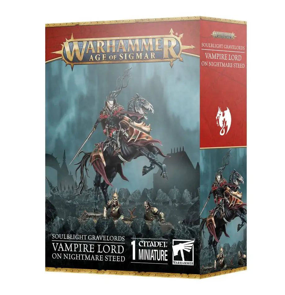 Warhammer Age of Sigmar Soulblight Gravelords Vampire Lord on Nightmare Steed miniature box