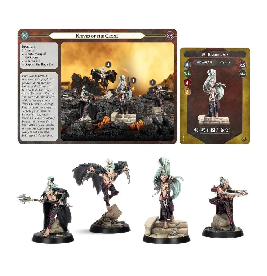 Warhammer UNDERWORLDS KNIVES OF THE CRONE with Warcroll cards and Warhammer Underworlds miniatures