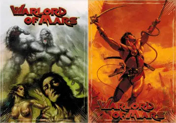 Two dramatic movie posters for Warlord of Mars in a trading cards promotional set