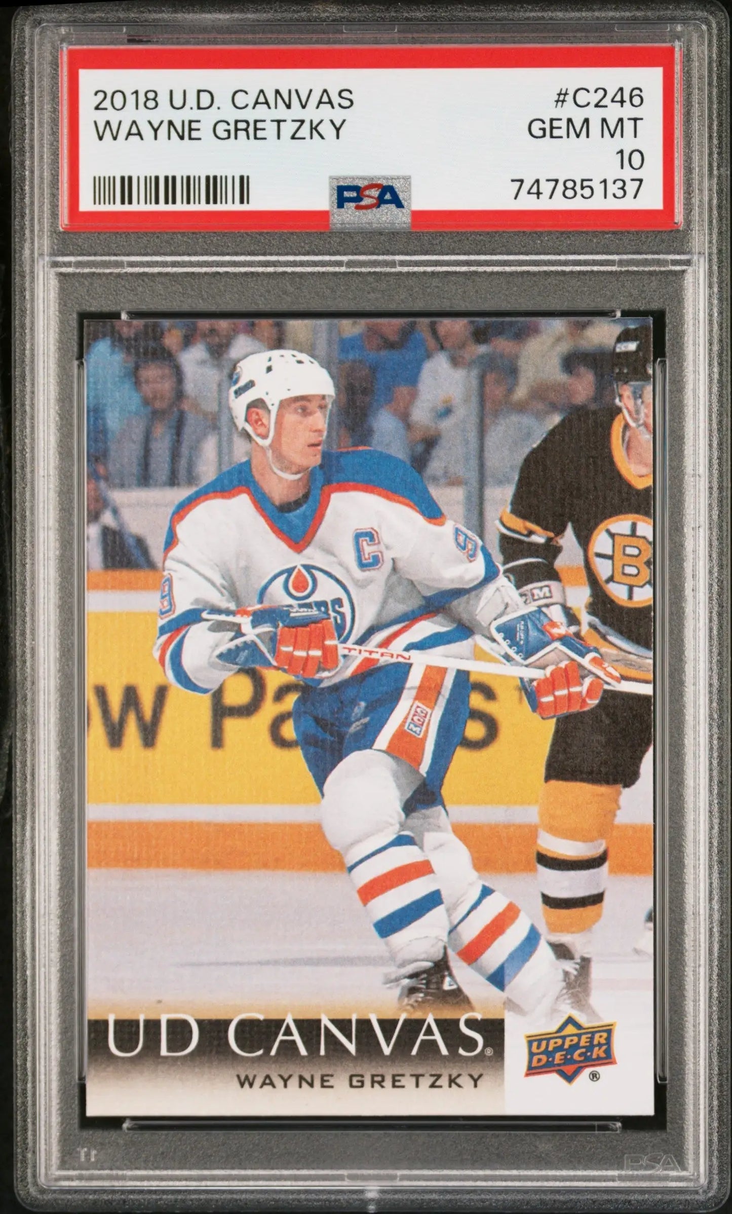 Graded Wayne Gretzky Upper Deck Canvas #C246 PSA 10 Gem Mint hockey card