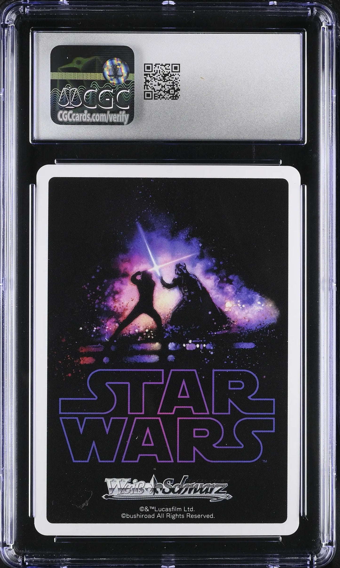 Weiss Schwarz Japanese CGC graded Star Wars collectible card with lightsaber duel artwork