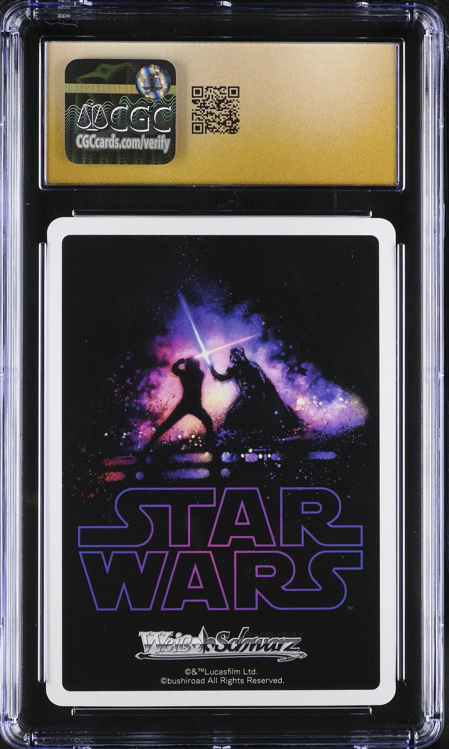 Graded Star Wars Weiss Schwarz Pilot Qualities Ray trading card with lightsaber duel