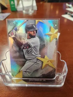 Luis Robert Jr. White Sox baseball card lot featuring case hit Fanatical /25